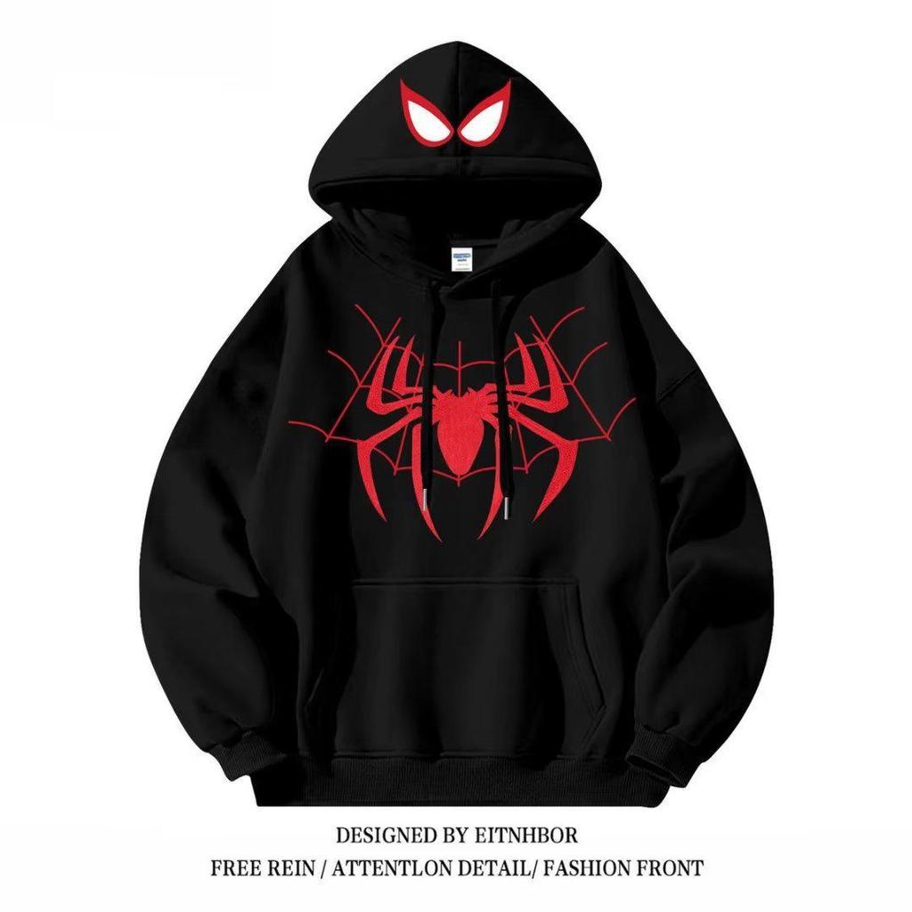 Unisex New Retro Hip Hop Spider Hoodie - Winter Loose-Fit Trendy Jacket