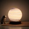 3D Glass Lamp USB Planet Mini Night Light with Wooden Stand Birthday Christmas Gifts