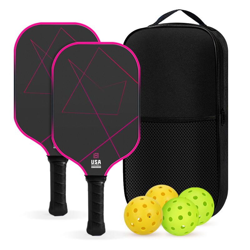 T700 Carbon Fiber Pickleball Paddle Set With Balls Bag