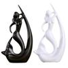 Home Decor Ceramic Creative Mermaid Shape Home Decor Figurine (Pack of 1, Black & White)