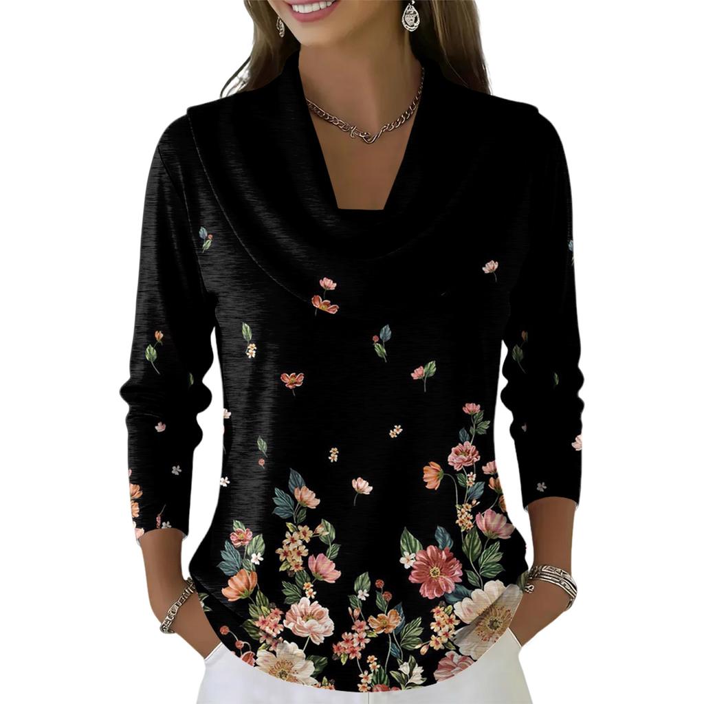 Женский повседневный и модный свитер с круглым вырезом, длинными рукавами и принтом