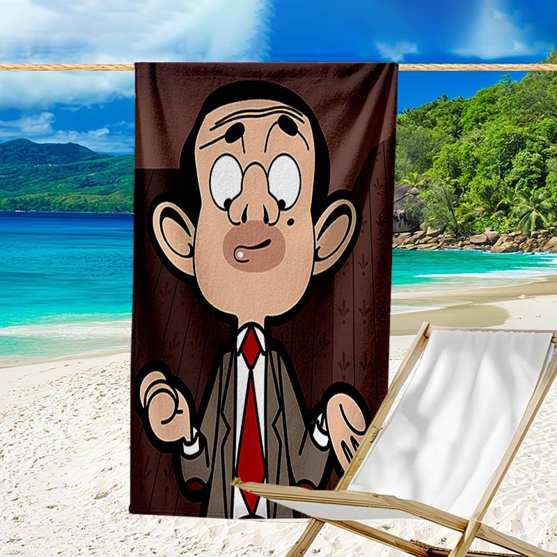 proof beach towel with a Mr. Bean2 pattern - soft,absorbent,quick-drying,machine washable - perfect for swimming,camping,bathing