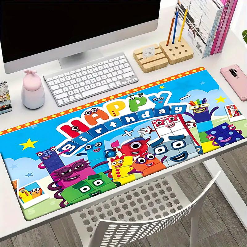 Коврик для мыши в стиле Numberblocks, Нескользящая резиновая основа, Многофункциональный элемент декора для офиса и дома, Идеально подходит для персонализации рабочего места.
