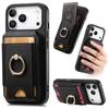 For iPhone 17 Pro Case Compatible with MagSafe Leather Back Cover with Detachable Card Holder Kickstand
