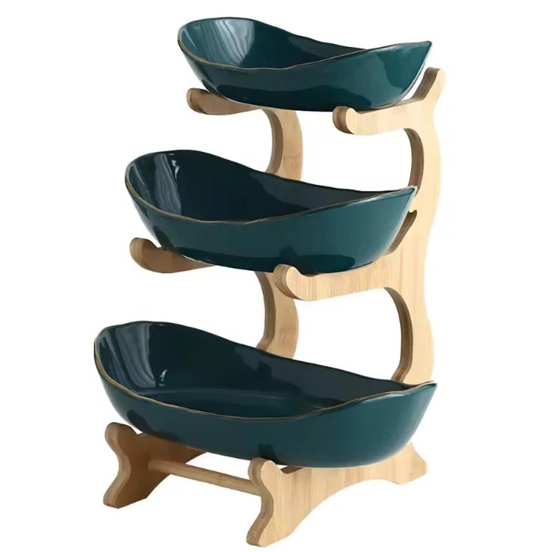 Трехслойная фруктовая тарелка для дома, гостиной, пластиковая тарелка для закусок, современная корзина для сухофруктов, подставка для конфет, торта, салатница, миска для хранения