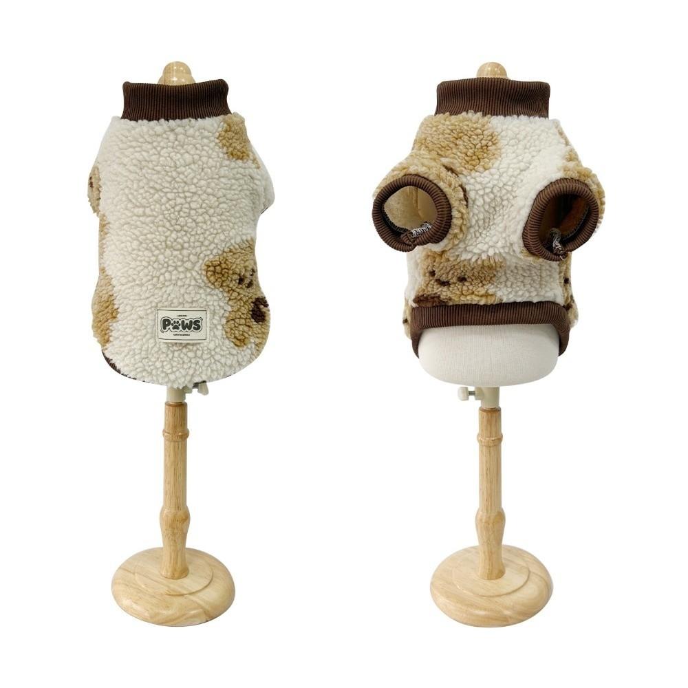 Plush Dog Clothes Cartoon Bear Winter Dog Jacket Cute Puppy Clothes Vest For Small Medium Dog