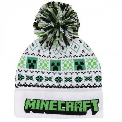 Minecraft Унисекс Взрослая Шапка-бини для катания на лыжах с помпоном Крипер