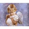 Квадратный/круглый алмаз 5D DIY Алмазная картина "Мальчик-ангел и кролик" 3D Вышивка крестиком Мозаика Украшение дома