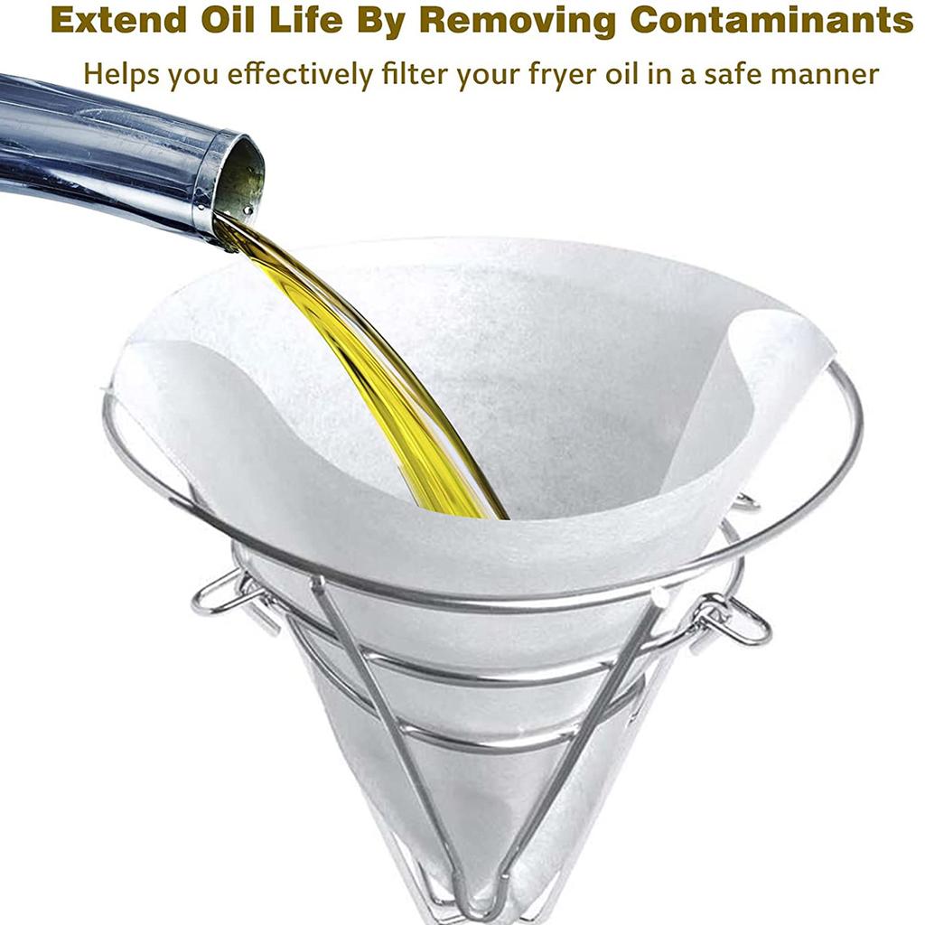 30Pcs Fryer Oil Filter Cone Filters 10inch Non-Woven Filter Cones Cooking Oil Filter Cones Maple Syrup Filter Set Cones Filter