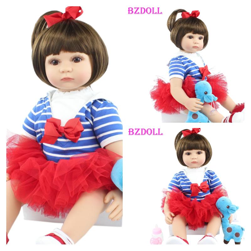 BZDOLL 60 см Мягкая силиконовая кукла Reborn, игрушки как настоящая виниловая принцесса для малышей, живая Bebe для девочек Bonecas, детский подарок на день рождения