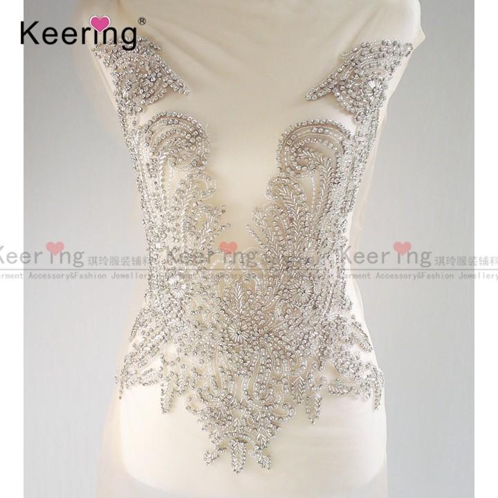 Hot Wedding Dress Bridal Gown Bridesmaid Rhinestone Patch for Wedding WDP-054