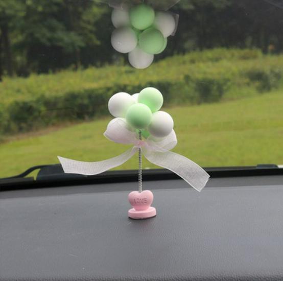 Creative Spring-Loaded Cute Balloon Car Ornament for Dashboard Decoration