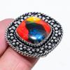 Natural Dicorich Glass Gemstone Handmade 925 Sterling Silver Ring Size 9 V8H32