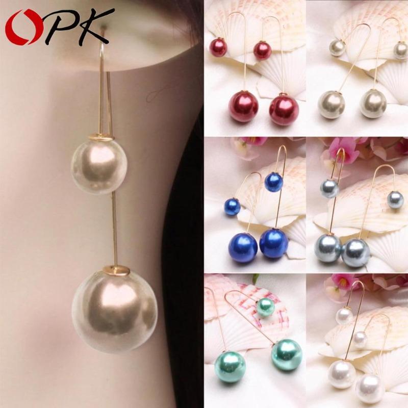 Женские серьги из металлического сплава с искусственным жемчугом