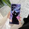 Забавный Мультяшный Кот Чехол для Телефона S25Ultra Для Samsung Galaxy S25 S24 S23 S21 Ultra S20 FE S22 Plus A35 A55 S24FE 5G Чехол Прозрачная Крышка