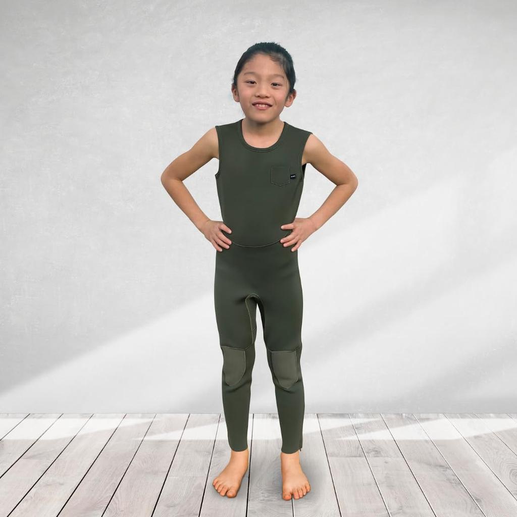 [Amazon Exclusive] Plains Kids Short Sleeve Jacket & Long Johns Set [130cm] P59SM66 Summer Kids Wetsuit Marine Sports
