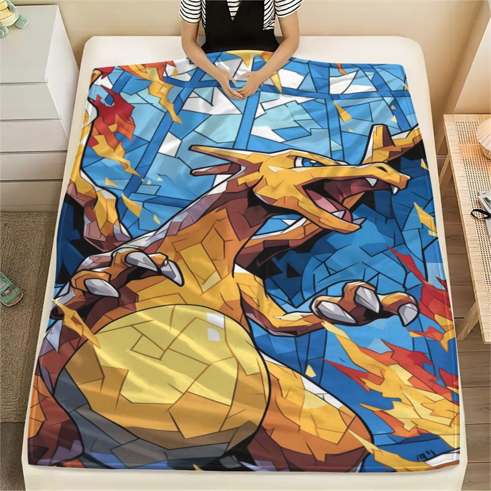 Charizard Unique Print Blanket, Daily Use Flannel Blanket Fit for Bedrooms, Sofas, Chairs, Picnics and Trips.-TING