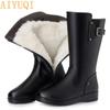 Female Winter Boots New Genuine Leather Female  Boots Big Size Wool Booties Woman Non-slip