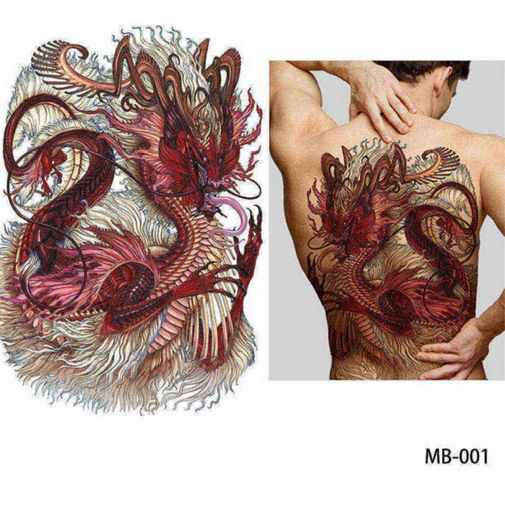 Wolf Large Tiger Dragon Full Back Tattoo Stickers Tattoo Sticker Waterproof Decal TemporaryTattoo