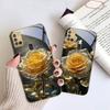 Элегантная золотая роза Для Samsung A 31 32 A33 A34 35 14 A15 13 A16 25 26 50 52 53 54 55 56 70 71 72 73 Золотой стеклянный чехол для телефона