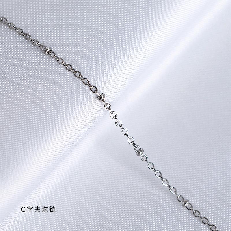 18K Gold Plain Chain Necklace Women'S O-Shaped Chain Collarbone Chain Snake Bone Color Gold Titanium Steel Thin Single Chain Rose Gold No Pendant