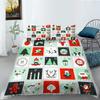 3D Christmas Bedding Holiday Decoration Quilt Cover Pillowcase 2 or 3 Double Bed Single Bed Full Size Soft Washable Zipper Home Decoration
