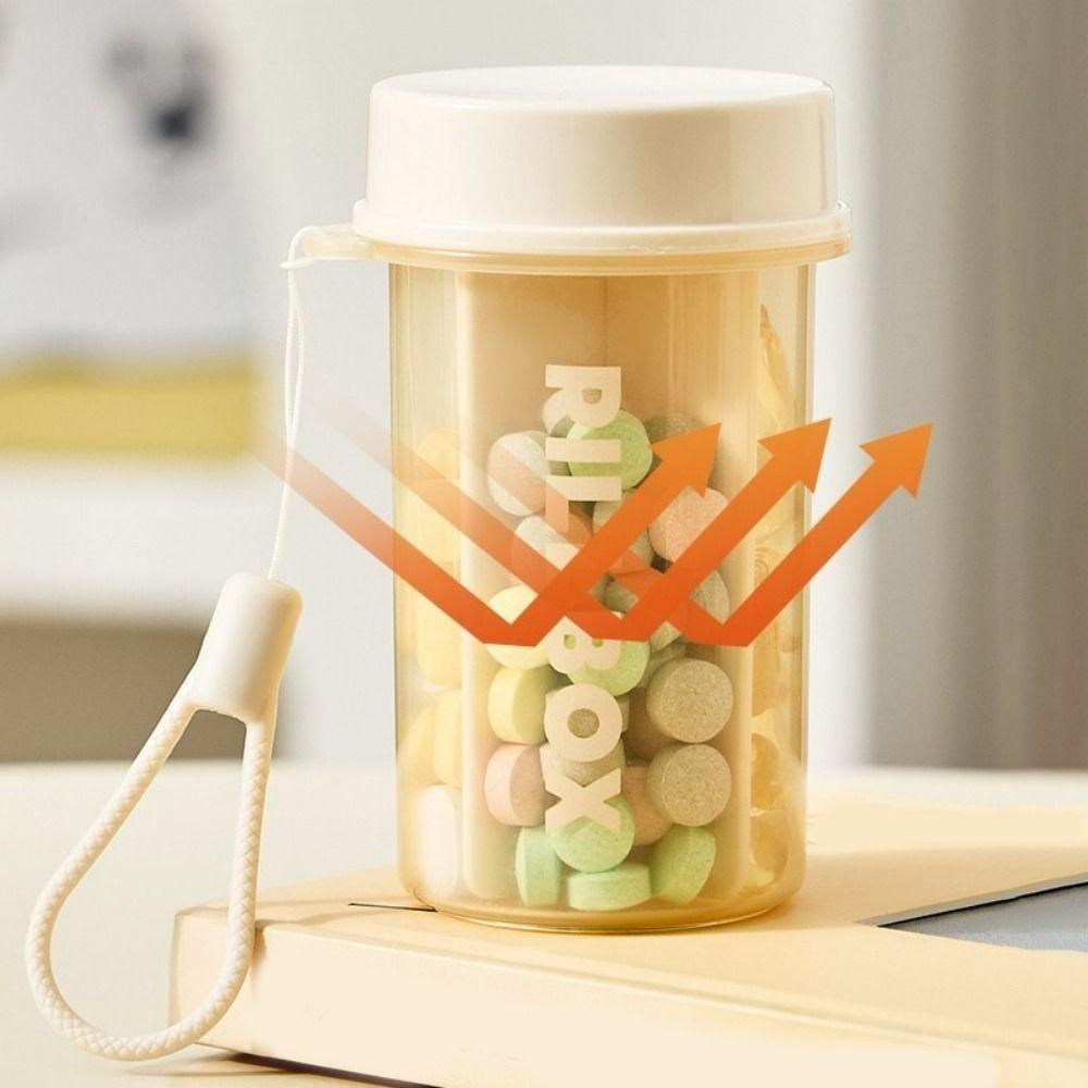 Portable 4 Grids Pill Box Sealed Pill Storage Box Portable Pill Dispenser for Home