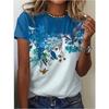 3D Printed Vintage Flower T Shirt For Women Colorful Graphic T-Shirts Summer Harajuku Loose Tees Round Neck Tops Short Sleeves