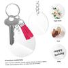 EXCEART 120pcs 2-inch Clear Acrylic Key Ring Blanks with Tassels and Jump Rings, DIY Keychains, Craft Supplies, Smooth Edges, Protective Film Included
