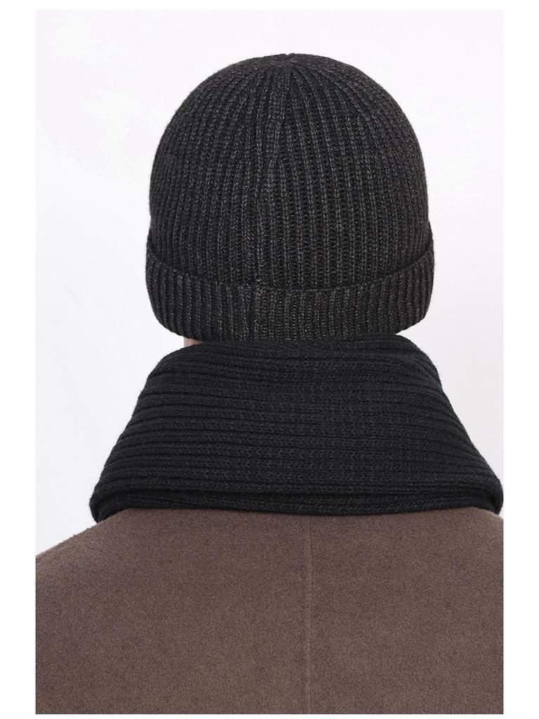 Мужская шерстяная шапка-бини для больших голов - Толстая, теплая, дышащая, влагоотводящая, идеально подходит для осени и зимы