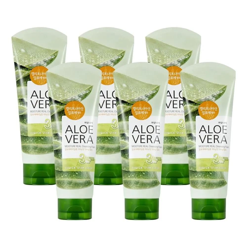 KWAILNARA Aloe Vera Moisture Real Cleansing Foam 150g x 6