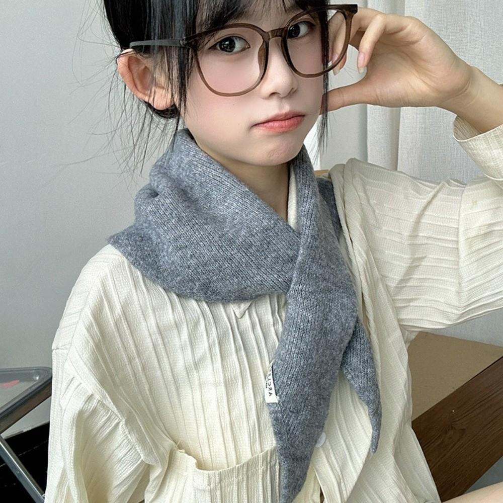 New Windproof Neck Warmer Coldproof Triangular Neckerchief Warm Knitted Scarves Bib Autumn and Winter