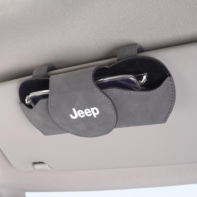 Fashion Car Sun Visor Convenient Storage Glasses Holder Multifunction Sunglasses Clip For Jeep Renegade Wrangler JL JK Gladiator AKV1