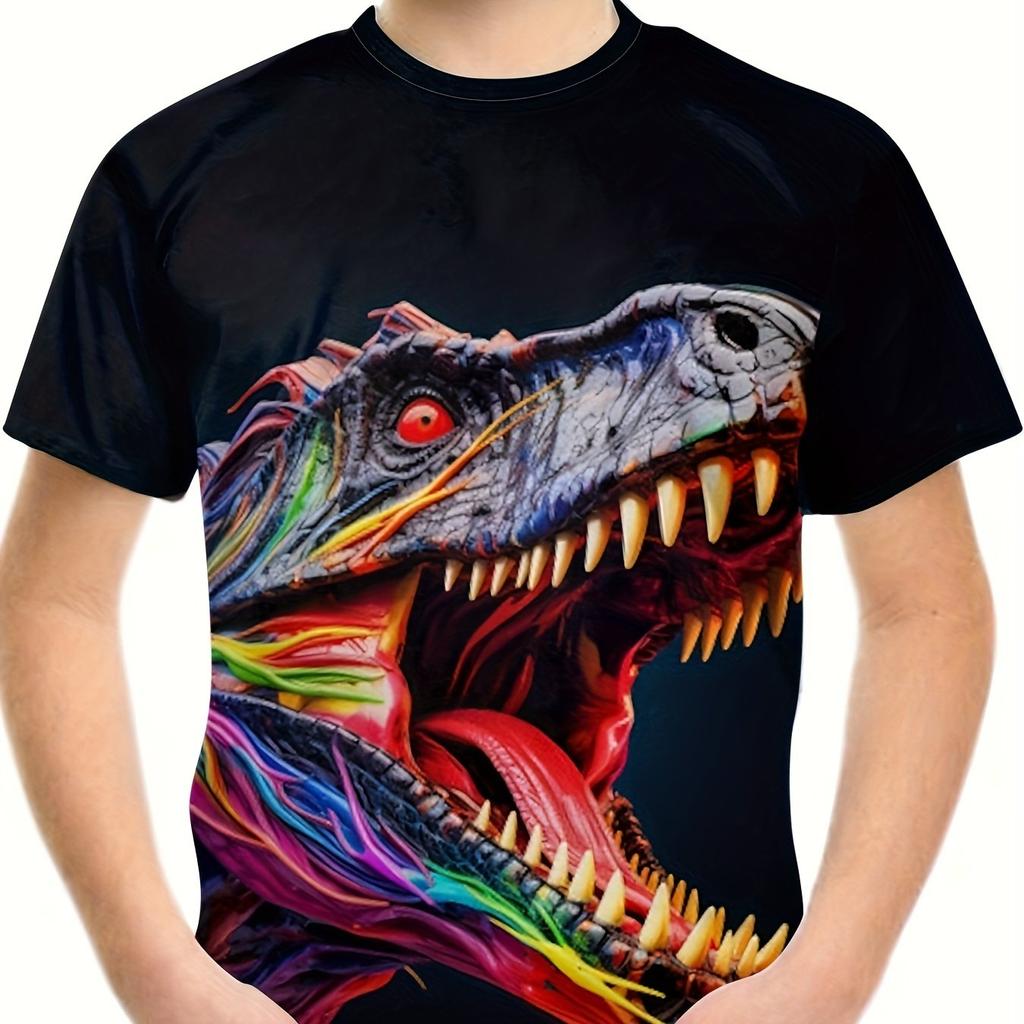 Children's Clothing Boys Tshirt Short Sleeve Girl T-Shirt 3D Cartoon Dinosaurs Casual Round Neck Tees Kids Summer Clothes Tops
