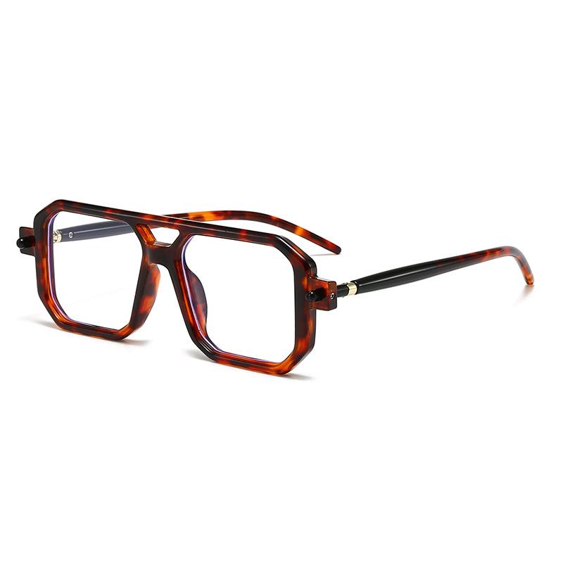 Солнцезащитные очки нового стиля Европейские и американские уличные съемки Квадратные солнцезащитные очки с большой оправой Модные солнцезащитные очки с двойной перекладиной Ретро солнцезащитные очки-авиаторы