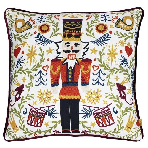 Furn Classic Embroidered Nutcracker Christmas Cushion Cover