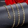 Original AU750 18 K Real Gold Dainty Necklace O Chains Link Beautiful Jewelry For Women & Men (Yellow, Rose) Choker New