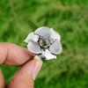 Natural Labradorite 925 Silver Stackable Flower Adjustable Ring For Women