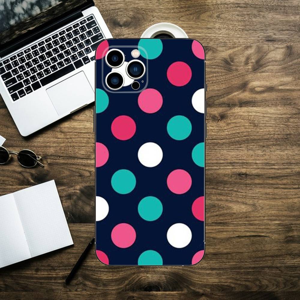 Цветной чехол-дот для iPhone 16, 15, 14, 13, 12, 11, XS, XR, X, 8, 7, Pro, Max, Plus, mini, силиконовый, черный