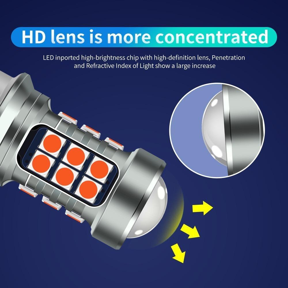 Super Bright 1156 P21W 1157 7440 7443 LED Brake Light Bulbs with Aluminum Body, 27 Pcs 3030 SMD for Car Tail Stop Lights