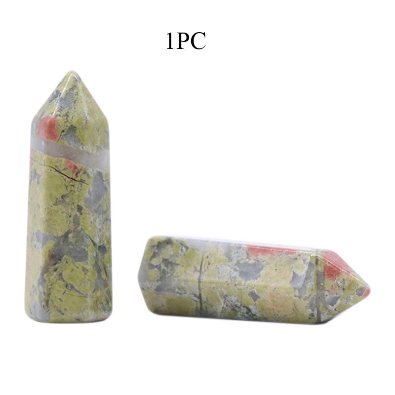1 шт. Рейки Энергия Исцеления Кристалл Точка Орнамент Украшение, Натуральный Камень Резная Шестиугольная Призма Драгоценный Камень Домашний Декор Ювелирные Изделия Мелкая Мебель Ремесло