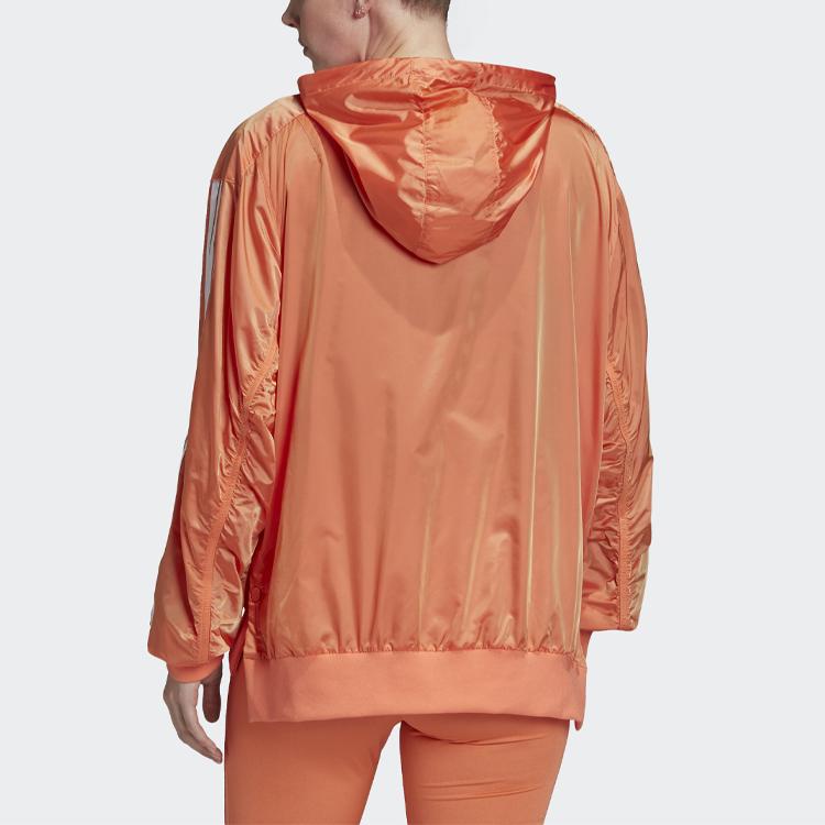 adidas Оригиналы X Fiorucci Коллаборация Ветровка с капюшоном на молнии до середины груди Женские куртки Кораллово-розовый FL4137