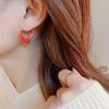 Minimalist Simple Fashionable Stylish Blue Red Green Brown Color Heart Metallic Women Earrings New Arrival Korean Style Brincos JewelrySimple Jewelry
