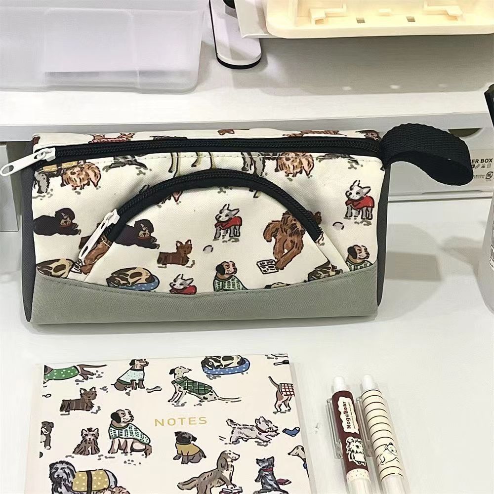 Storage Bag Pencil Case Cute Puppy Dog Pen Bag School Supplies Stationery Bag  Students Stationery