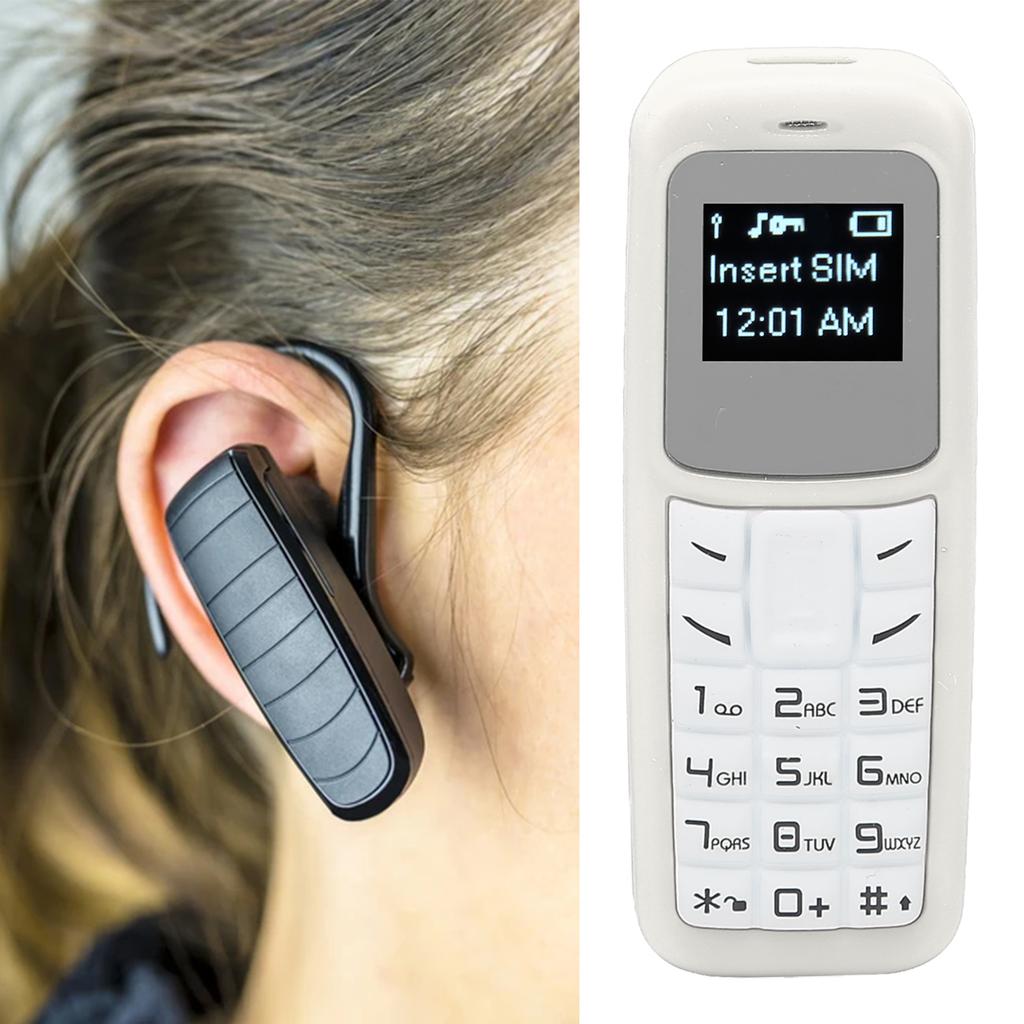Mobile Cell Phone Small Mobile Phone Headset Dialer with Ear Hook Support SIM 0.66inch