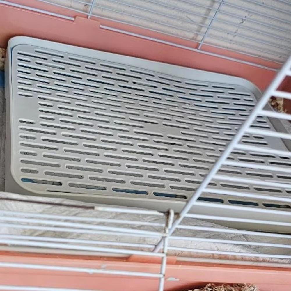 New Small Rabbit Litter Box Plastic Double-layer Pet Toilet Tray Rectangular Bunnie Corner Toilet Box For Ferret Hamster