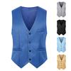 Мужской жилет однотонный однобортный с V-образным вырезом без рукавов весенний жилет для работы