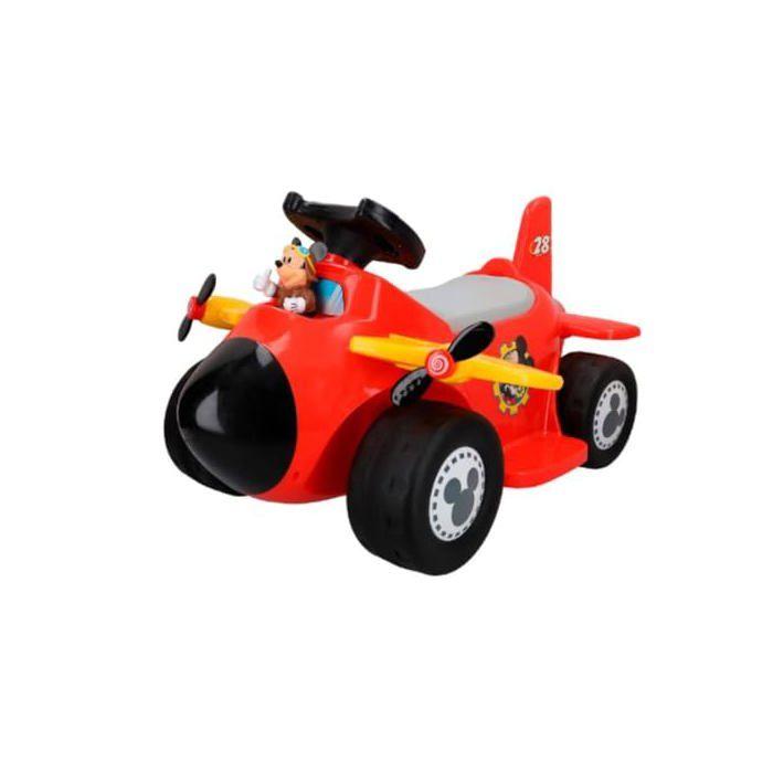 Avion interactif pour enfants - Disney - Mickey Mouse - Rouge - Batterie rechargeable 6 V