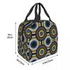 Ankara Dutch Wax African Pattern Insulated Lunch Bag for Women Children Portable Food Boxes Thermal Lunch Box Tote