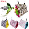 Pet Bird Parrot Plush Heart Print Warm Soft Hanging Hammock Sleeping Bed Nests